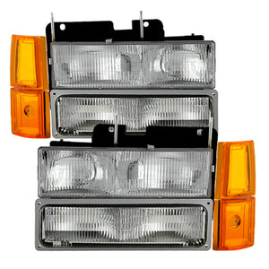 9034411 Xtune fits GMC 94-99 Yukon Headlights w/ Corner & Parking Lights 8pcs