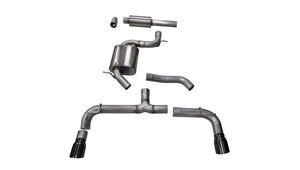 CORSA Performance 14834BLK Corsa 14-16 Volkswagen GTI Mk7 Black Sport 3.0in Cat-Back Dual Rear Exit with Single Pro-Series Tips