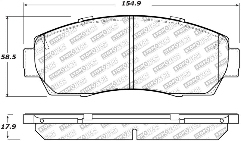Stoptech 305.1521 Street Select Brake Pads - Rear