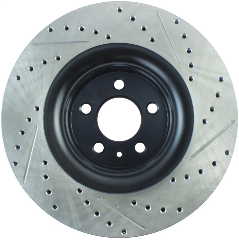 Stoptech 127.61114R Slotted & Drilled Sport Brake Rotor - 2015 Ford Mustang Non-Brembo - Front Right