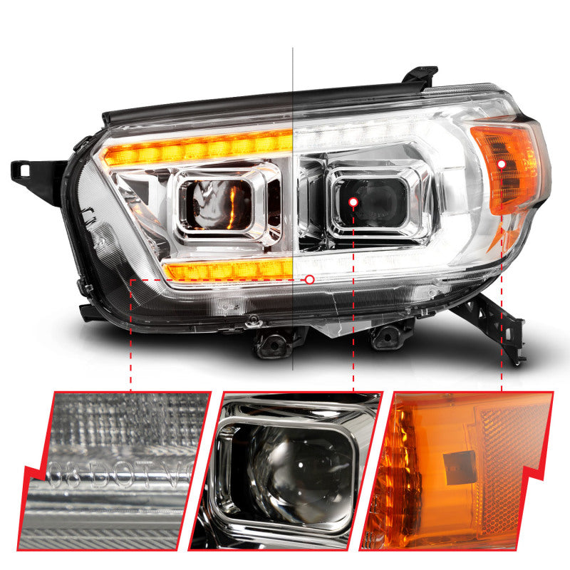 ANZO 111603 fits Toyota 10-13 4Runner Projector Headlights - Chrome