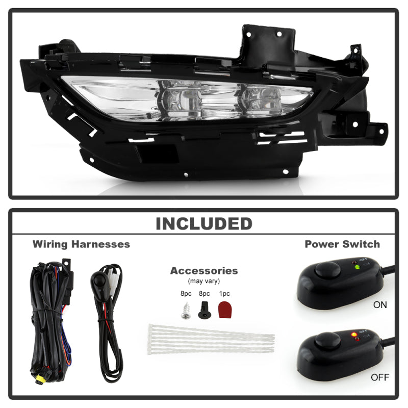 Spyder 5086945 fits Chrysler 15-20 200 2016 OEM Style Full LED Fog Lights W/Uni