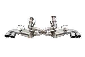 CORSA Performance 21103 Corsa 20-25 fits Corvette C8 3in Valved Cat-Back 4.5in Pol Quad Tips Factory Perf Exhaust DeletesAFM
