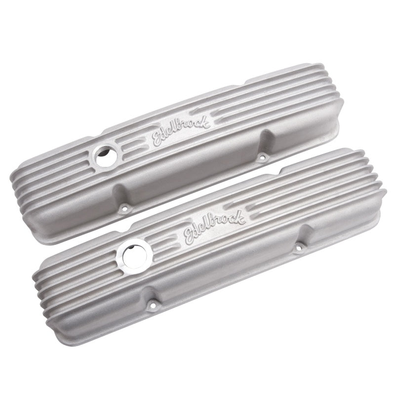 Edelbrock 41449 Valve Cover Classic Series fits Chevrolet 1959-1986 262-400 CI V8 w/ Oil Fill Hole Satin