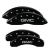 MGP 34217SGMCBK 4 Caliper Covers Engraved Front & Rear fits GMC Black Finish Sil