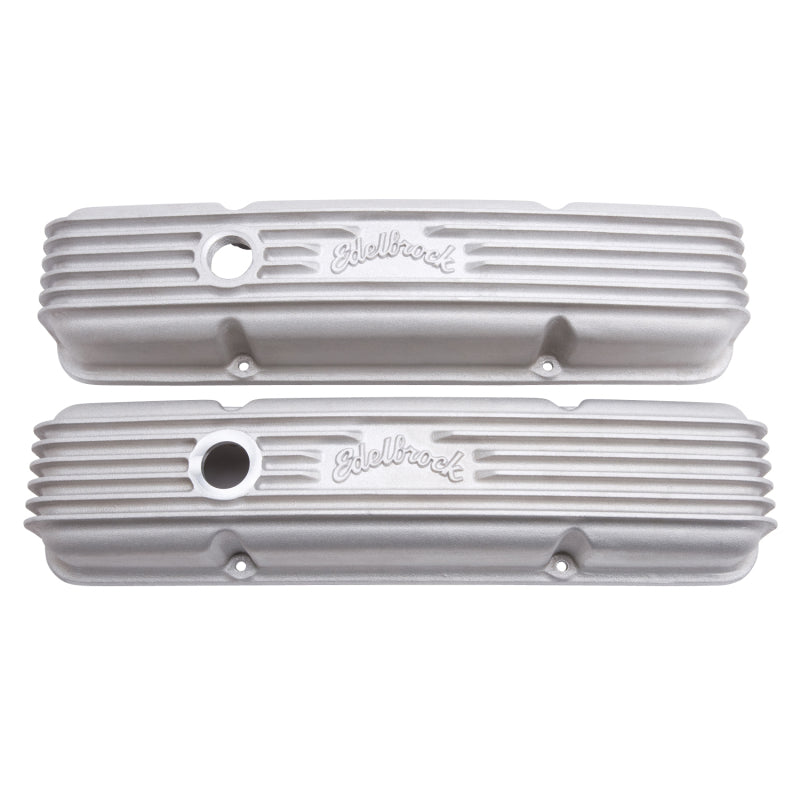 Edelbrock 41449 Valve Cover Classic Series fits Chevrolet 1959-1986 262-400 CI V8 w/ Oil Fill Hole Satin
