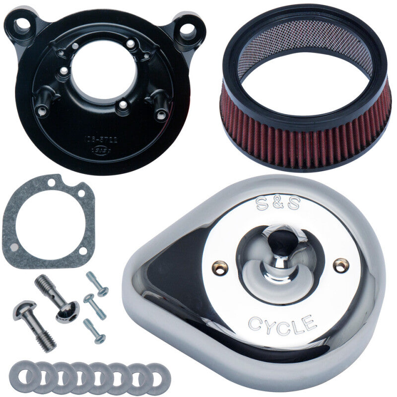 S&S Cycle 170-0770 84-99 BT w/ Super E/G Carb Stealth Air Cleaner Kit w/ Chrome