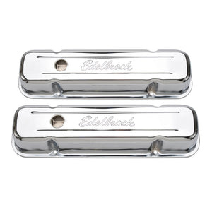 Edelbrock 4457 Valve Cover Signature Series fits Pontiac 1962-1979 301-455 CI V8 Tall Chrome