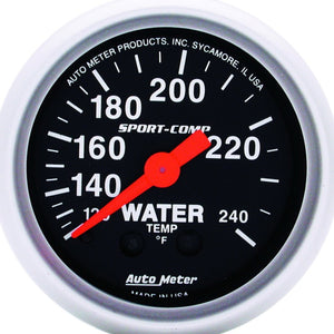 AutoMeter 3332 Sport-Comp 52.4mm 120-240 F Mech 2in Water Temp