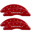 MGP 34219SDNLRD 4 Caliper Covers Engraved Front & Rear Red Finish Silver Charact
