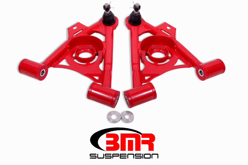 BMR AA034R Fox Mustang Non-Adj Lower A-Arms Standard Ball Joint Spring Pocket - Red