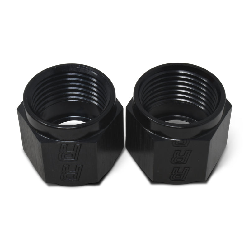 Russell 660563 Performance -4 AN Tube Nuts 1/4in dia. (Black) (6 pcs.)