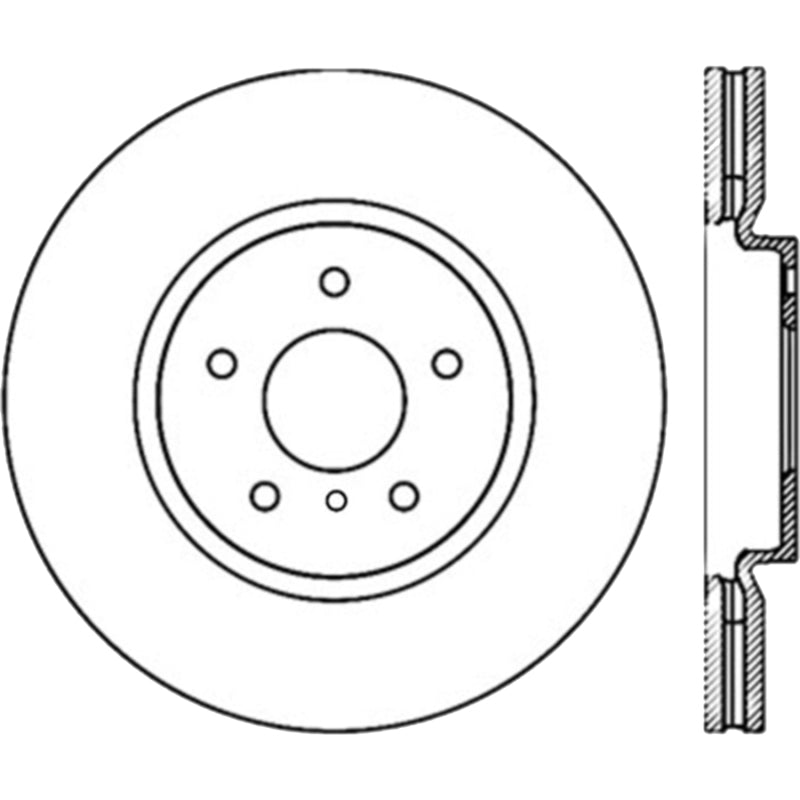 Stoptech 126.42100CSL Power Slot 09 Nissan 370z / 08-09 Infiniti G37 Slotted Front Left CRYO Rotor