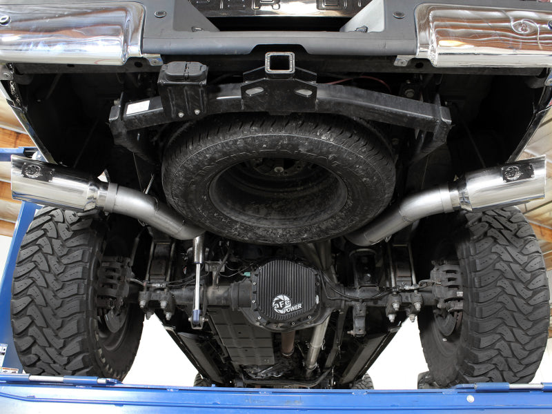 AFE 49-43122-P Bore-HD 4in 409 Stainless Steel DPF-Back Exhaust w/Polished Tips