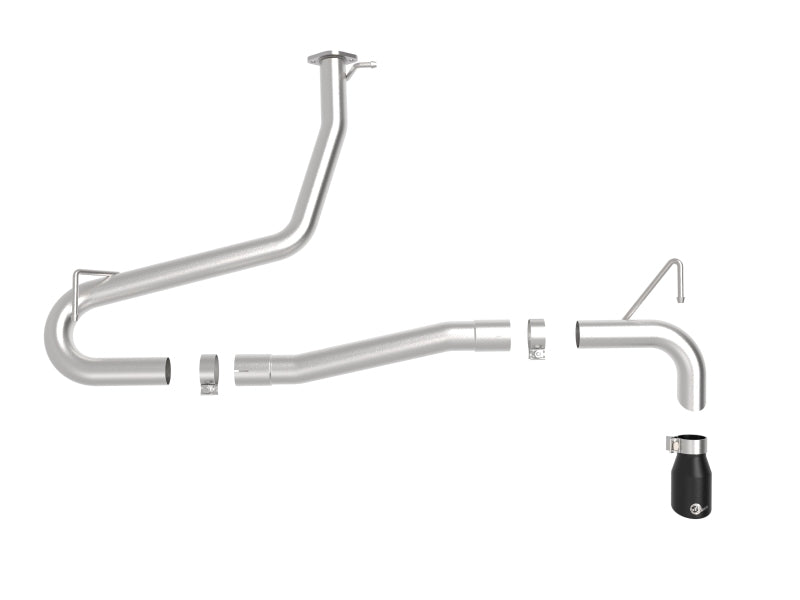 AFE 49-37017NM-B  2.5in 304 SS Axle-Back Exhaust w/o Muffler w/BlackTips 18-22