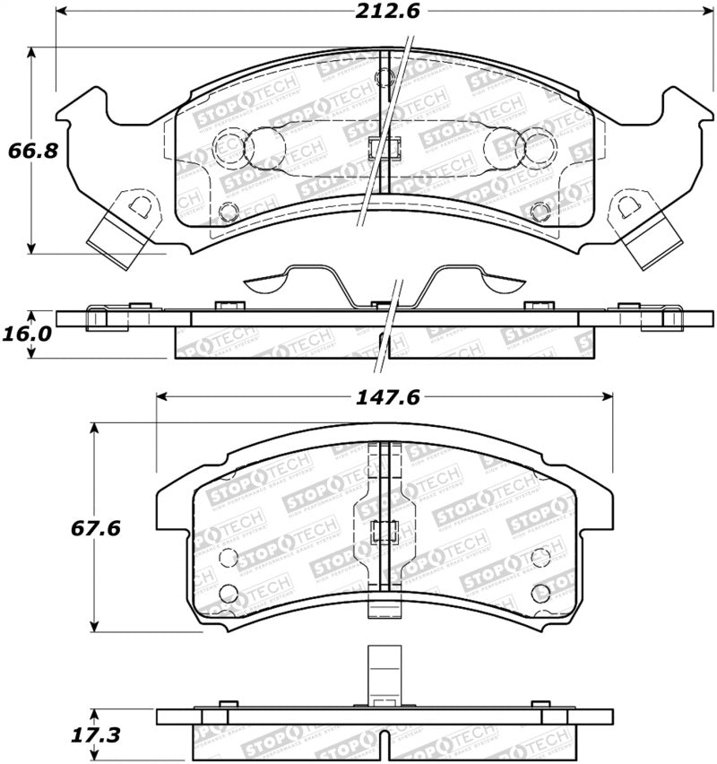 Stoptech 308.0623 Street Brake Pads - Front
