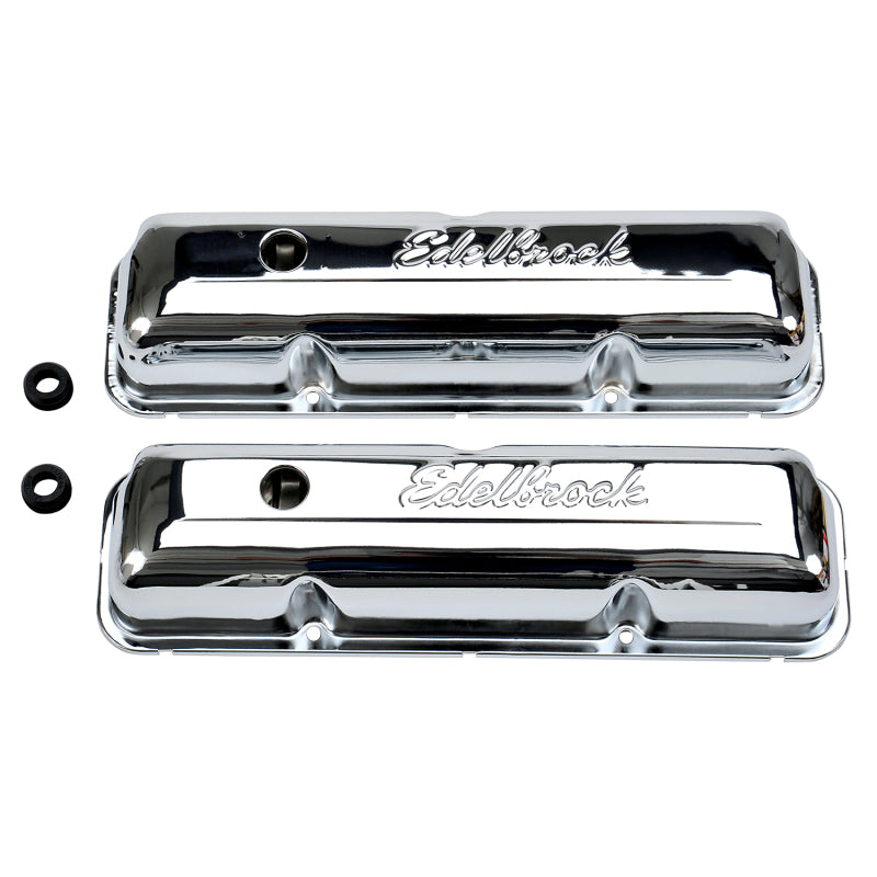 Edelbrock 4462 Valve Cover Signature Series fits Ford 1958-1976 FE V8 Chrome
