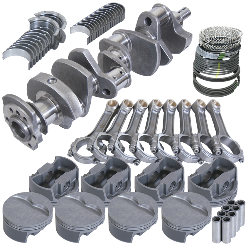 Eagle 13007040 fits Chevy 350 3.750in Crank 6.000in I-Beam Rods -5cc Flat Top 4.040in Pistons Rotating Assembly