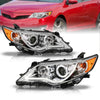 ANZO 121513 2013 fits Toyota 12-20 Camry Projector Headlights w/ Halo Chrome