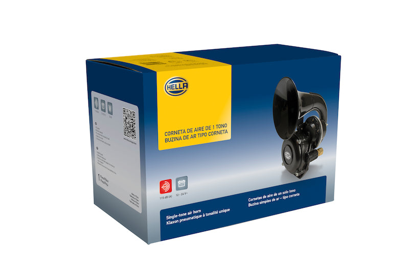 Hella 13410011 Horn Kit Bx Black Air 1Tone 12/24V
