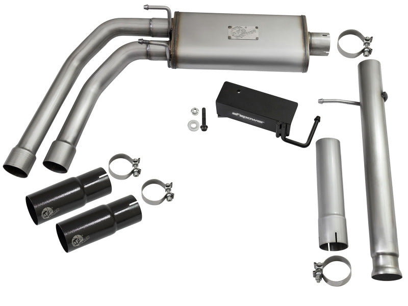 AFE 49-44062-B Series CB 3in Middle Side Exit SS Exht w/ Black Tips 09-16 fits