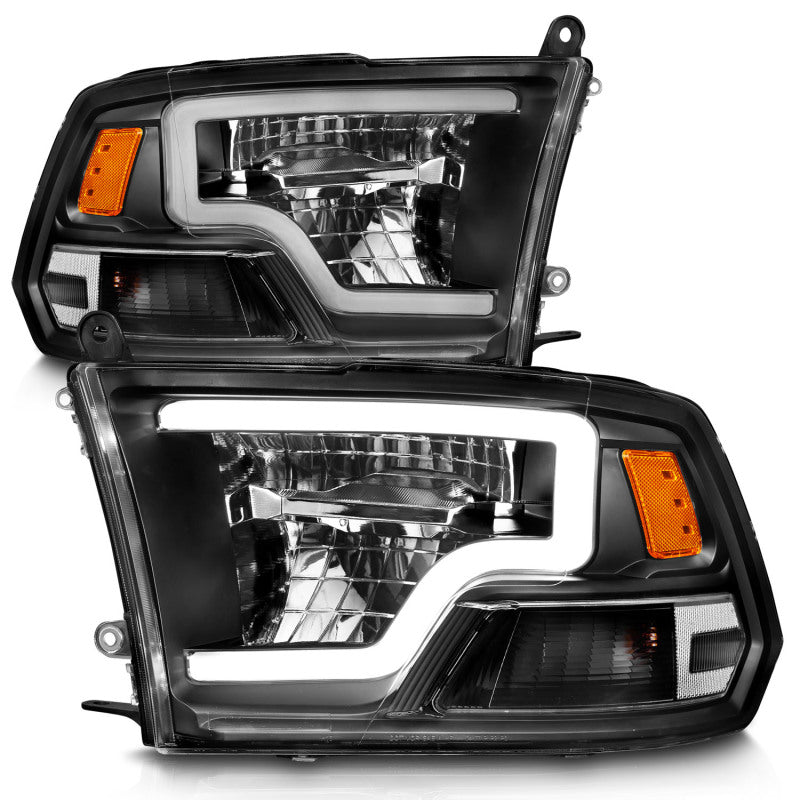 ANZO 111539 2020 fits Dodge 09-20 Ram 1500 Full LED Square Projector Headlights w/ Chrome Housing Black Amber