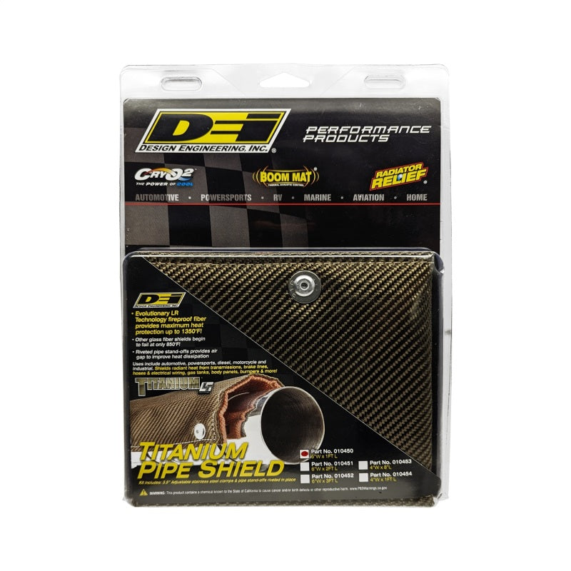 DEI  10450 Pipe Shield w/Stainless Steel Clamps - 6in x 12in - Titanium