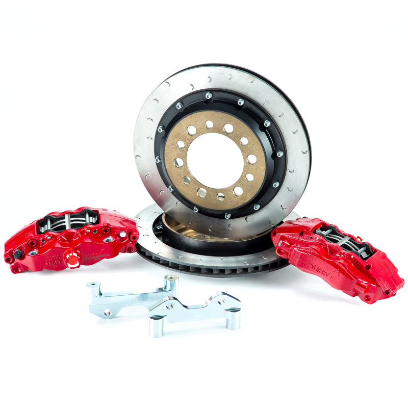 Alcon BKR5059D17 07+ fits Jeep JK w/ 6x5.5in Hub 355x22mm Rotor 4-Piston Red Calipers Rear Brake Upgrade Kit