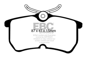 EBC UD886 13+ fits Ford Fiesta 1.6 Turbo ST Ultimax2 Rear Brake Pads