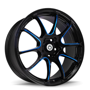 Konig IL7751440F Illusion 17x7 5x114.3 ET40 Black/Ball Cut Blue