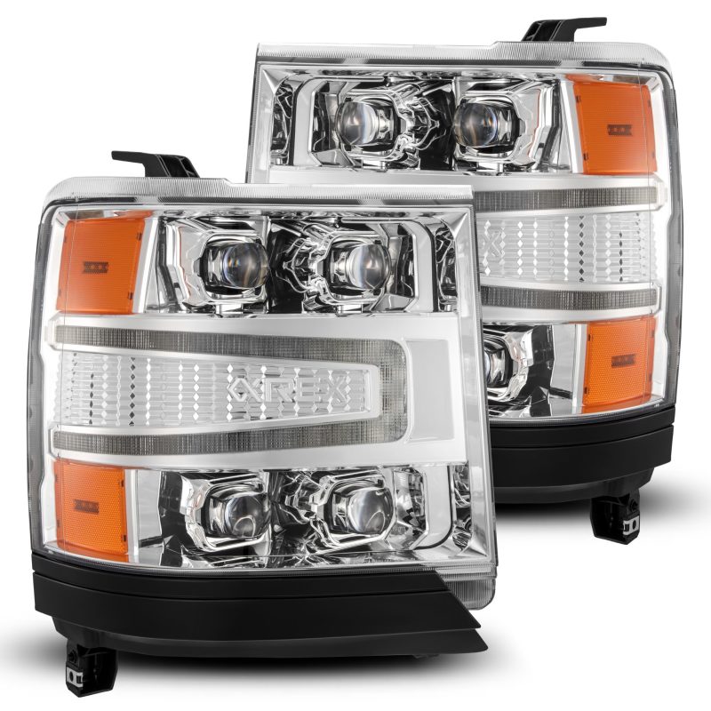 AlphaRex 880238 fits Chevy 16-18 1500HD NOVA-Series LED Proj Headlights Chrm w/Actv Lgt/SeqSig & DRL(Req 810023)