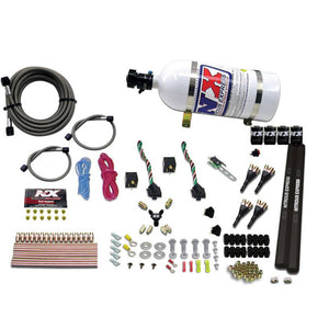 Nitrous Express 90094-10 4 Cyl SX2 Nozzle Nitrous Kit (100-300HP x 2) w/10lb Bot