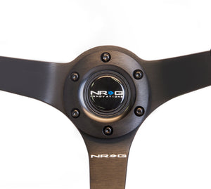 NRG RST-036MB-S RST-036MB-S Reinforced Steering Wheel Blk Suede w/Blk BBall