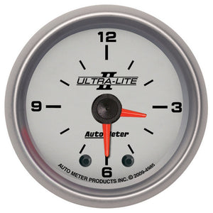 AutoMeter 4985 Autometer Ultra-Lite II 2in Illuminated Analog Full Sweep Electronic 12 Hour Clock