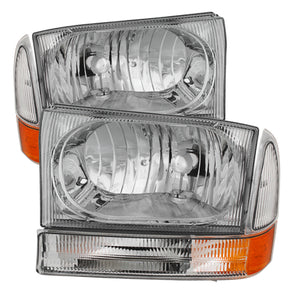 9025419 Xtune fits Ford 99-04 F250/350/450 Superduty Crystal Headlights w/ Bum