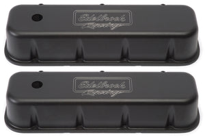 Edelbrock 41803 Valve Cover Victor Series fits Chevrolet 1965 and Later 396-502 V8 Tall Black