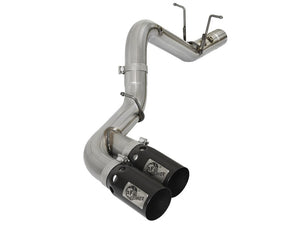 AFE 49-44089-B y Series 4in 409-SS DPF-Back Exhaust w/ Dual Black Tips 2017 fit