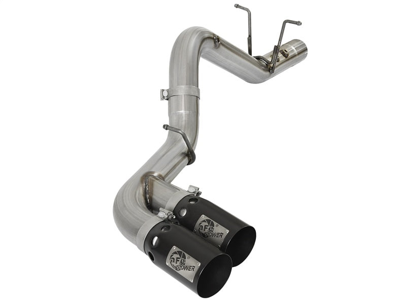 AFE 49-44089-B y Series 4in 409-SS DPF-Back Exhaust w/ Dual Black Tips 2017 fit