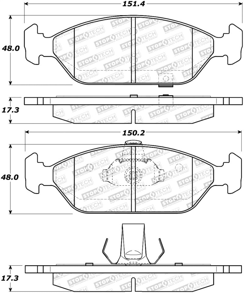 Stoptech 308.0925 Street Brake Pads