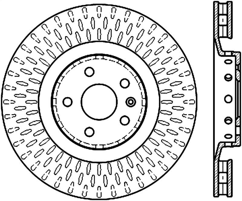 Stoptech 126.62128CSL 09-15 Cadillac CTS-V Cryo Slotted Front Left Sport Brake Rotor