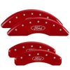 MGP 4 Caliper Covers Engraved Front & Rear 23-26 Ford SD F-250/F-350 - Red w/ Ford Oval Logo