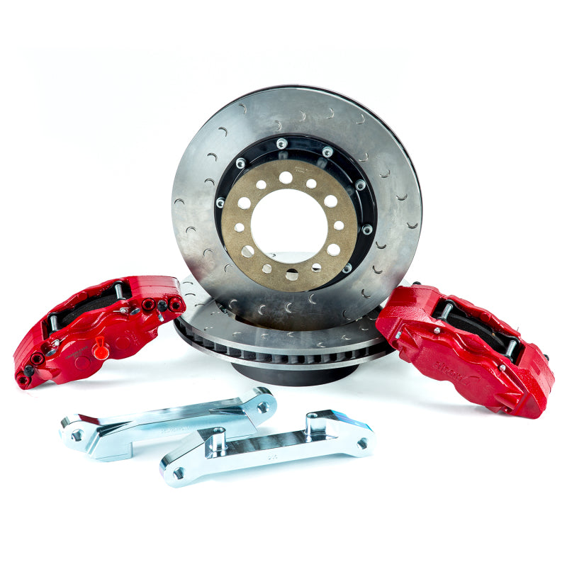 Alcon BKF5459AX14 07+ fits Jeep JK w/ 6x5.5in Hub 357x32mm Rotor 4-Piston Red Calipers Front Brake Upgrade Kit