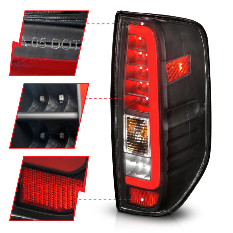 ANZO 311443 2021 fits Nissan 05-20 Frontier LED Taillights Black Housing/Clear Lens