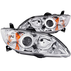 ANZO 121211 2004-2008 fits Mazda 3 Projector Headlights w/ Halos Chrome