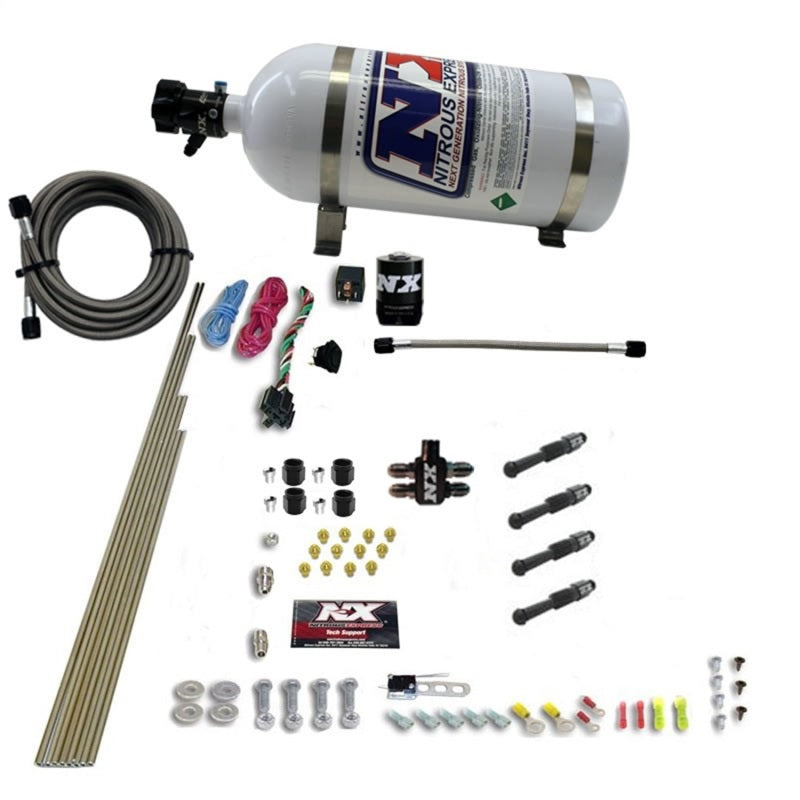 Nitrous 93046-10 Express Dry Direct Port Nitrous Kit 4 Cyl w/10lb Bottle