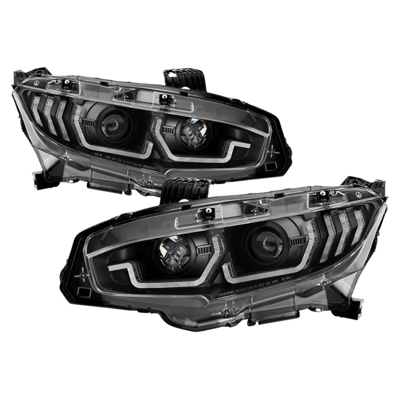 Spyder 5087867 fits Honda Civic 16- 2DR/4DR/Hatchback Projector Headlights - Bl