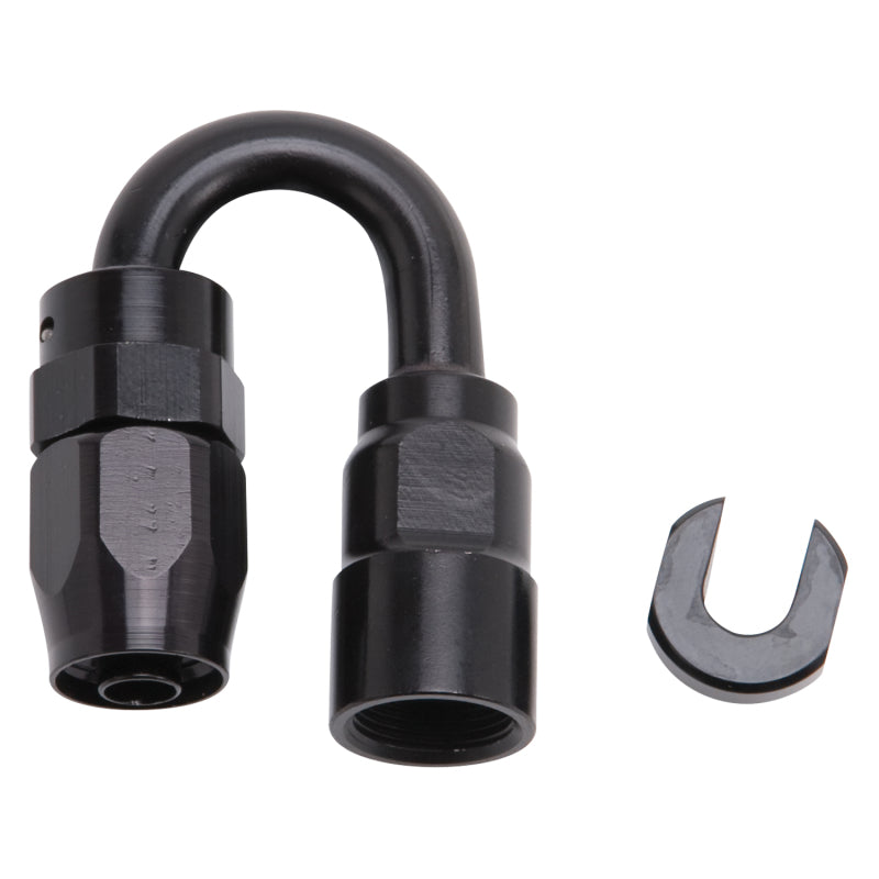 Russell 611283 Performance 5/16in SAE Quick Disc Female to -6 Hose Black 180 Degree Hose End