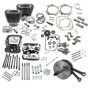 S&S Cycle 900-0564 99-06 BT 124in Hot Set Up Kit W/ S&S Cylinder Heads - Wrinkle Black