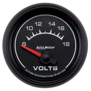 AutoMeter 5992 Autometer Euro-Style 2-1/16in 8-18V Short Sweep Electronic Voltmeter Gauge