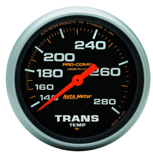 AutoMeter 5451 Autometer Liquid Filled Mechanical 66.7mm 140-280 deg F Termperature Gauge Includes 8 ft Tubing